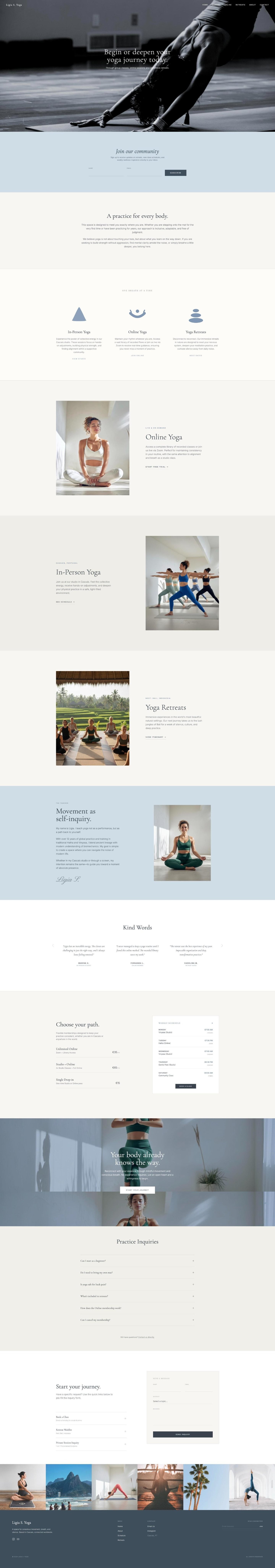 Um site de yoga criado pela Delas