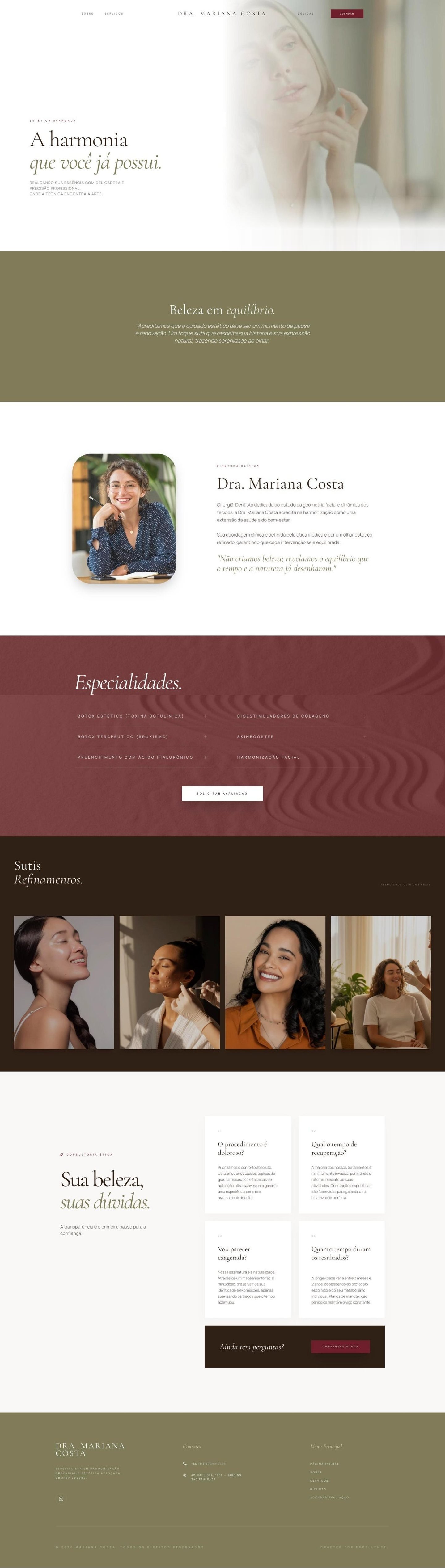 An aesthetics website designed by Delas