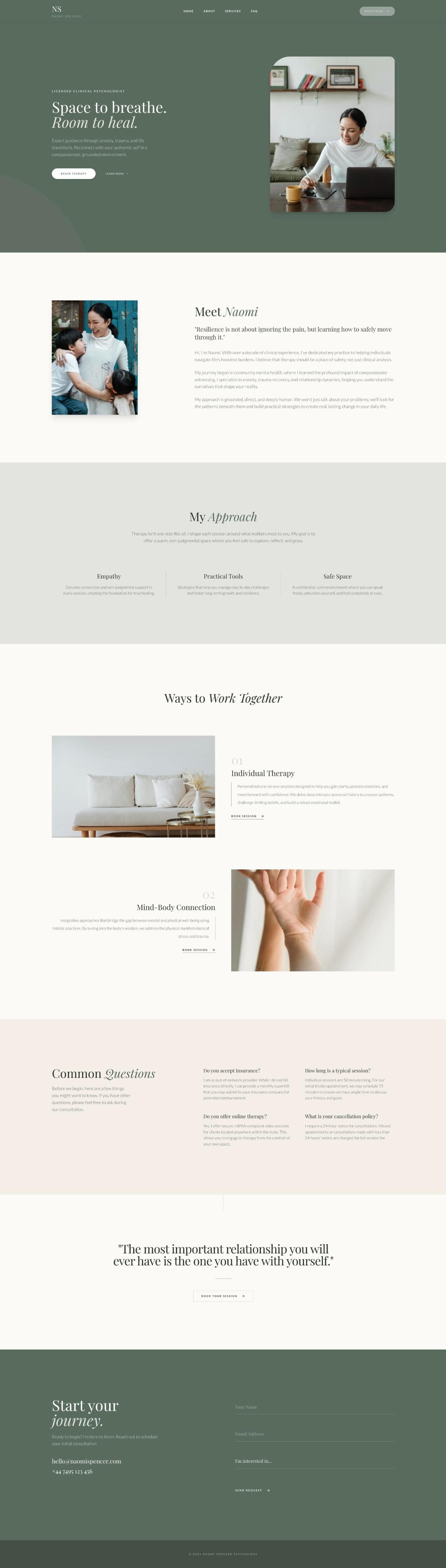 A psychology website designed by Delas